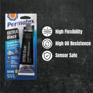 Permatex 82180 Ultra Black Oil Resistance RTV Silicone Gasket Maker